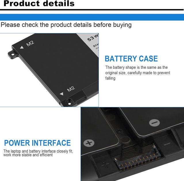 H5CKD New Stock for Laptop Replacement Battery 7.6V for Latitude 3410/3510 Inspiron with 180 Days Warranty