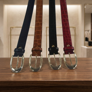Ceinture en cuir de vachette très vendue avec boucle tête de mort en acier inoxydable, motif uni, légère, écologique, design décontracté, largeur 3,8 cm - Product Image 3