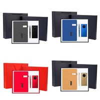 Coffret cadeau d'entreprise en cuir : carnet de notes A5 avec stylo, batterie externe, cadeaux d'affaires pour réunions annuelles, cadeaux pour clients