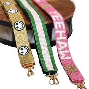 สายรัดกระเป๋าแบบริบบิ้นประดับลูกปัดลายดาว รุ่นวินเทจ ยี่ห้อ CRYSTAL CRAFT FSU Go Noles พร้อมตะขอเกี่ยวแบบรักษ์โลก รุ่น 4282 สำหรับอุปกรณ์ตกแต่งกระเป๋า - Product Image 1