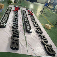 Lettres lumineuses frontales en acier inoxydable sans cadre pour enseignes de restaurants de restauration rapide et de barbecue, publicité LED sans cadre, étanche IP65