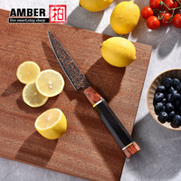 Tricolore Cuivre Damas Acier Couteaux À Fruits Japonais Légumes Petit Couteau De Chef Manche En Bois Couteau Utilitaire