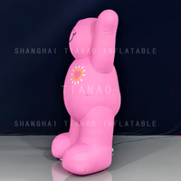 Mascotte de poupée gonflable de dessin animé gonflable rose pour la décoration ou la publicité