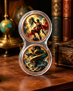 Set Koin Tembaga 2 Buah 1oz Vertikal, Cetakan 2D Mitologi Yunani Perseus Medusa Ular Raksasa, untuk Koleksi Seni Fantasi, Hadiah - Product Image 4