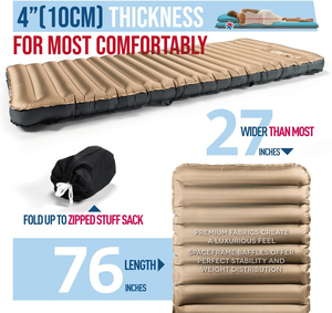 Matelas auto-gonflable à logo personnalisé avec pompe intégrée fermeture à bouton-pression étanche et durable pour le camping en plein air, la randonnée et le sac à dos - Product Image 2
