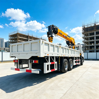 Nouvelle grue de chantier montée sur camion 12T, moteur diesel fiable, télécommande en option, système hydraulique, roulement central
