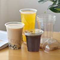 Gobelet en Plastique Transparent Personnalisable à Usage Unique, Tasse à Boire Rigide en Plastique avec Logo, Couvercles Plats ou Dôme