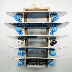 Деревянная настенная стойка для скейтборда | Оригинальное крепление для скейтборда, стеллаж для дисплея скейтборда