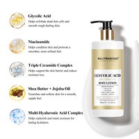 Neutriherbs Vente en gros Marque privée Lotion corporelle exfoliante hydratante lissante à l'acide glycolique pour peaux sèches et rugueuses