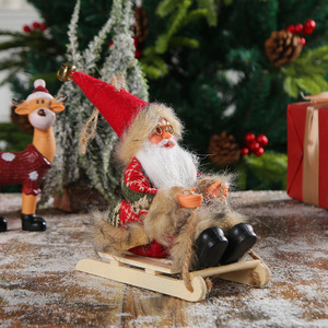 Christmas Tree Pendant Decorations Vinyl Santa Claus and Old Man Doll Vintage Sleigh Christmas Figurines & Toys - Product Image 2