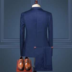 Nouveau design <span class=keywords><strong>de</strong></span> <span class=keywords><strong>costume</strong></span> deux-pièces d'affaires slim <span class=keywords><strong>pour</strong></span> hommes <span class=keywords><strong>queue</strong></span> fendue blazer <span class=keywords><strong>de</strong></span> <span class=keywords><strong>mariage</strong></span> en viscose bouton fermeture éclair 2 pièces vêtements <span class=keywords><strong>de</strong></span> bureau hauts - Product Image 4