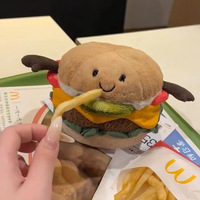 Ensemble de peluches Fast Food : Burger, Taco, Pizza – Jouets en peluche fantaisie souples 31-50cm pour jeunes de 7 à 14 ans