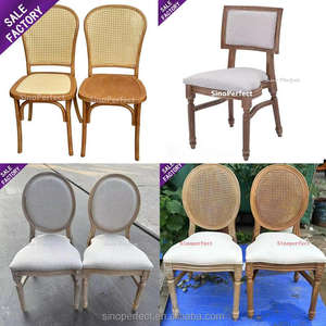 Chaise en plastique imitation bois en gros, événement de mariage, salle à manger, avantage, rustique, naturel, chaise en résine à dossier croisé - Product Image 6