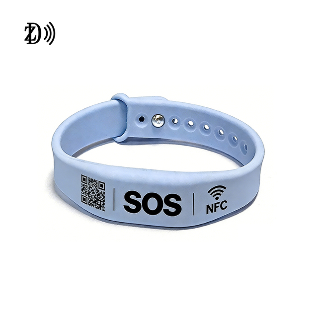 ZD#-16 Customized LOGO QR Code Medical ID NTAG213 Silicone NFC Wristband NFC Bracelet for Adult Child