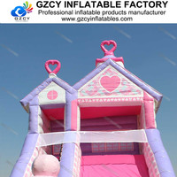 Toboggan aquatique gonflable rose amusant de haute qualité en PVC certifié CE pour usage commercial, capacité 100-500 kg, 5-10 personnes