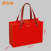 Boîte à bijoux rouge personnalisée Jinbar, boîte en carton vide avec poignée pour coffret cadeau pleine lune