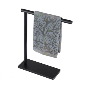 Porte-serviettes minimaliste en acier, support de bain autoportant, support de sol en métal durable pour salle de bain sans électricité - Product Image 1