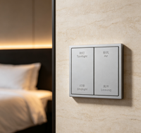 Interrupteur mural intelligent KNX 2 gangs 4 commandes 30V DC IP20 en métal, compatible avec l'application Smart Life pour maisons de retraite