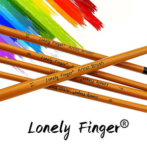 Professionnel 12 pièces angulaire acrylique pinceau ensemble <span class=keywords><strong>artiste</strong></span> Nail Art artisanat pinceaux pour aquarelle peinture à l'huile Nylon cheveux - Product Image 4