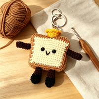 Kit d'artisanat DIY pour porte-clés lumineux pour adultes - Créez votre propre amigurumi en crochet en peluche coloré avec des matériaux écologiques et durables