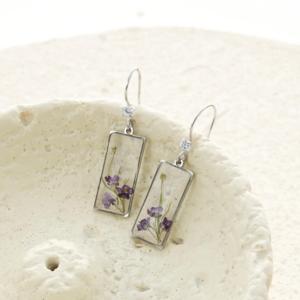 <span class=keywords><strong>Orecchini</strong></span> Pendenti Artigianali Boho in Resina con Fiori Secchi, Cristallo Trasparente Vintage, Placcati in Oro 18K per Donne - Product Image 1