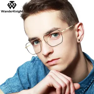Lunettes de vue rétro optiques Montures de lunettes Hommes Cadre en métal Charnières à ressort Lecteurs de lunettes pour hommes