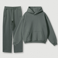 Ensemble de survêtement unisexe en molleton épais 345 GSM pour l'automne 2026 – Coupe ample, sweat à capuche et pantalon de jogging, résistant à la décoloration et au séchage en machine
