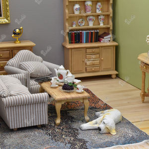 Iland المنمنمات دولاب عرض خزانة مجلس الوزراء دمية خزينة ملابس خشبية 1:12 ثلاثة طبقة مزدوجة مجلس الوزراء - Product Image 6