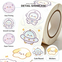 Autocollants en rouleau personnalisés en gros, motif Space Pals, autocollants adhésifs mignons de personnages galactiques pour autocollants en rouleau personnalisés