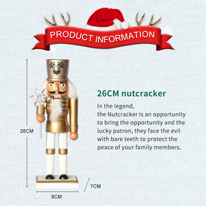 Nouveaux produits <span class=keywords><strong>pas</strong></span> <span class=keywords><strong>cher</strong></span> ornements de noël décoratifs en bois 26cm <span class=keywords><strong>casse</strong></span>-<span class=keywords><strong>noisette</strong></span> pour table - Product Image 2