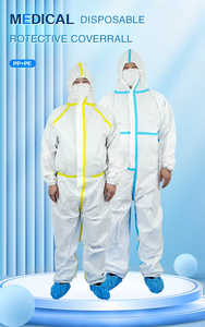 Baju Pelindung Tingkat D Anti-Kimia Tahan Air Bernapas Bersertifikat <span class=keywords><strong>CE</strong></span> untuk Penggunaan Karantina Kimia di Laboratorium - Product Image 4