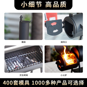 Keyo <b>Mini</b> Smoking <b>And</b> Grilling <b>Oven</b> Portable Outdoor Pellet Smoker Double Barrel BBQ <b>Grill</b> - Product Image 5