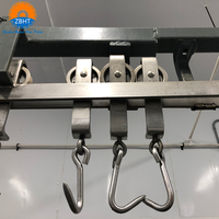 Crochets de suspension pour carcasses de bétail ZBHT, crochets à poulie pour rail plat, équipement efficace pour les opérations d'abattage en abattoir de bovins