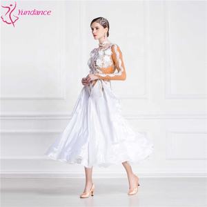 B-18422 חייט יוקרתית שמלות תחרות באיכות גבוהה מודרני ריקוד שמלה עם פרל משי חצאית עבור למבוגרים - Product Image 4