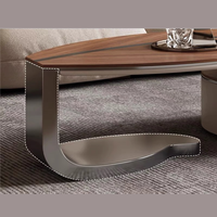 Design unique pour la décoration de la maison Table centrale de salon Plateau en bois Base en métal Ensemble de tables basses avec tiroir