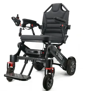 Yaşlı insanlar için alüminyum çerçeve ile yeni kablosuz uzaktan kumanda katlanır güç tekerlekli sandalye