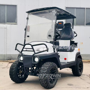 Carrito de Golf Eléctrico Elevado de 2 Plazas, Color Blanco Puro, Parachoques Delantero de Metal, Neumáticos Todoterreno para Uso en Campos de Golf - Product Image 3