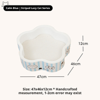 Lit grattoir pour chat en forme de patte de fleur, 100 % pâte de bois, certifié FDA, nid pour chat en carton ondulé haute densité pour chats d'intérieur