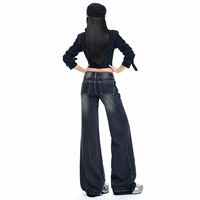 Celana Jeans Wanita Model Baru Warna Terang, Potongan Lebar, Bahan Denim, Gaya Musim Gugur, Longgar, Lembut, Anti Kusut, Ukuran Besar