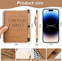 Cahiers spirales chrétiens avec stylo, journal de prière, petit bloc-notes, cadeaux inspirants pour les membres de l'église