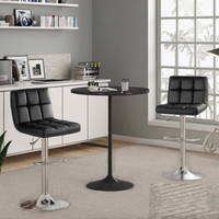 Tabourets de bar pivotants réglables en cuir carré moderne, hauteur de comptoir, pour hôtel, restaurant, école, usage commercial, mobilier de bar