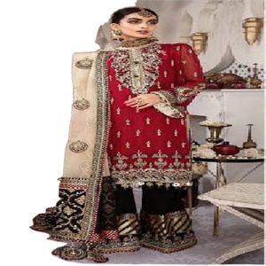 Vestido Salwar Kameez de Algodón con Henna Colorida Pakistaní para Mujer, por AJM - Product Image 1