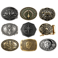 Boucle de ceinture en métal personnalisée avec logo, en alliage de zinc, tête de cheval antique, style cowboy, pour hommes, fabrication directe OEM ODM