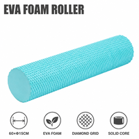 Rouleau de massage en mousse EVA Yunuoxi 60 cm, diamètre 15 cm, solide 480g, bleu ciel, surface texturée, pour récupération musculaire, vente en gros usine