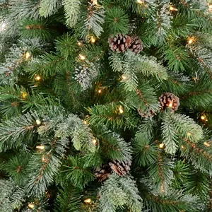 Sapin de Noël artificiel en forme de neige, avec baies rouges, flocage d'arbres de Noël luxueux en métal blanc pour l'extérieur - Product Image 5