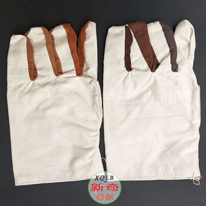 Gants de soudage en toile et cuir blanc, double couche, avec pouce intégré, pour l'industrie de la construction, protection pour le soudage à l'arc - Product Image 4