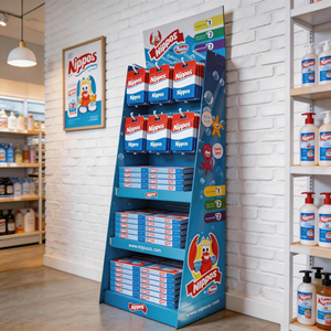 Custom Professional Paper Display Racks with <strong>Hooks</strong> Supermarket Use Paper <strong>Shelves</strong> for Hanging Items - Product Image 6