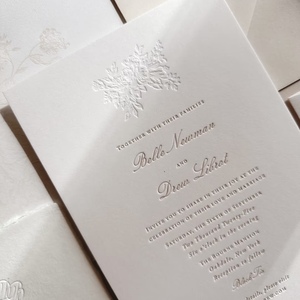 Juego de Invitaciones de Boda de Lujo, Papel Artístico con Grabado en Relieve, Tarjetas RSVP - Product Image 1