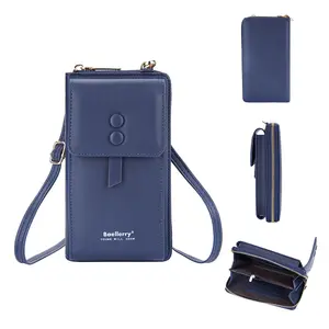 Baellerry Women Crossbody Bags Designer Simple Flap Crossbody Phone Bag Pu Leather Mini Square Crossbody Bag With Card Slots