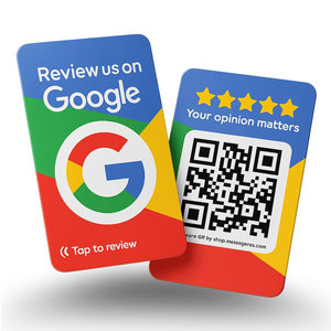 Carte NFC de haute qualité pour avis Google, avec fonction de lecture par téléphone et QR code, pour entreprises, évaluation 5 étoiles, en PVC, pour hôtels, restaurants, commerces de détail - Product Image 1